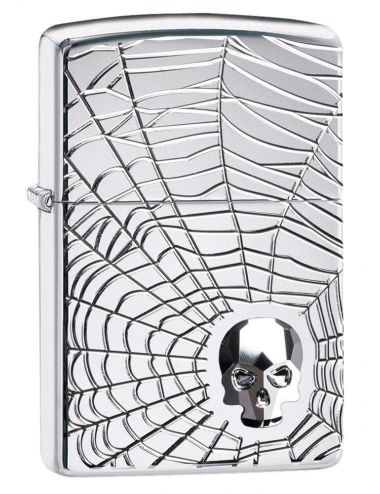 Zippo Αναπτήρας Λαδιού Αντιανεμικός  Spider Web Skull Design 29931